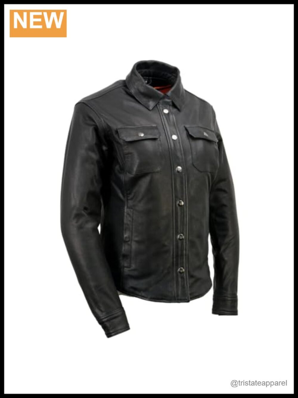Genuine Naked Goat Leather Shirt Jacket with Removable Liner
